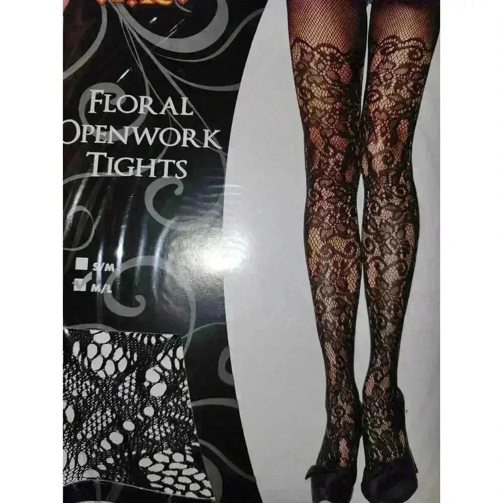 Floral Openwork Tights - Picture 1 of 2